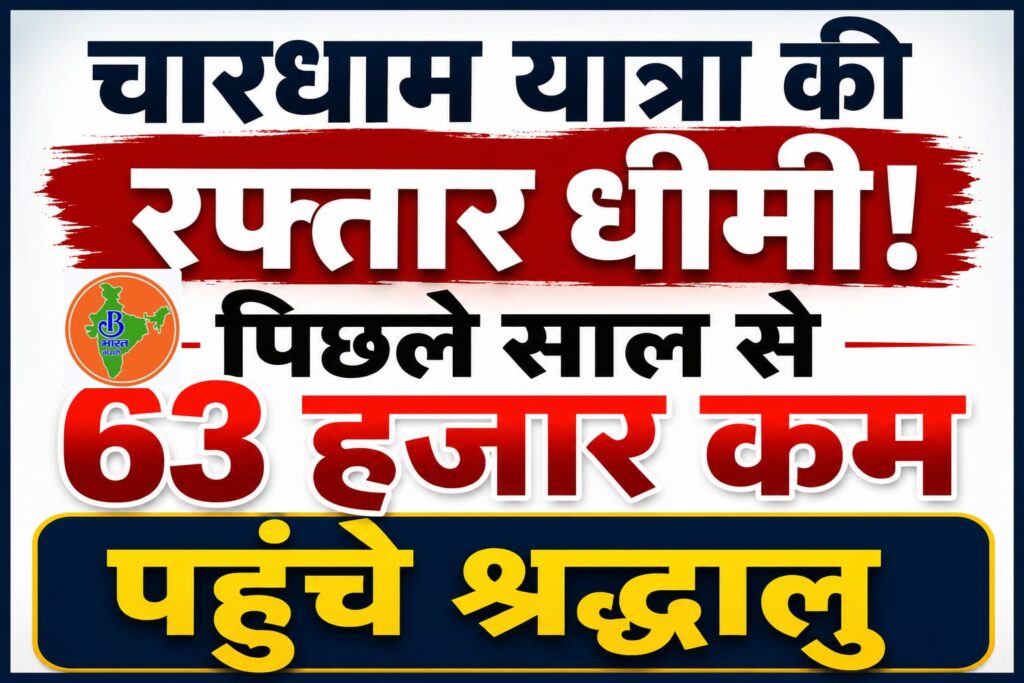 चारधाम यात्रा की रफ्तार धीमी! पिछले साल से 63 हजार कम पहुंचे श्रद्धालु